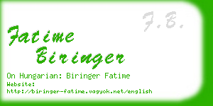 fatime biringer business card